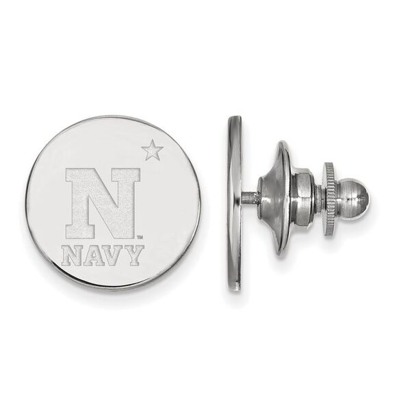 14k White Gold U.S. Naval Academy Lapel or Tie Pin - Picture 1 of 3
